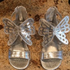 Badgley Mischka girls silver butterfly sandals